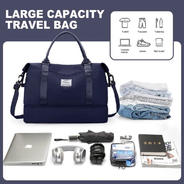 86afe071e5e44cfaa789b32d01769ccb Weekender Bags for Women, Travel Duffel Bags with Shoe Compartment,Personal Item Travel Bag for Airlines, Carry on Overnight Tote Bag for women,Beige&Brown