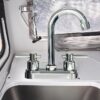 Bathroom Faucet 4inch 2 Handles Centerset Suit for 2 or 3 Mounting Holes, Lavatory Hot and Cold Mixer Tap, Mattle Black