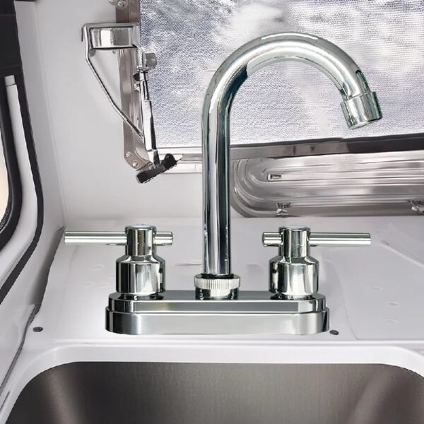 Bathroom Faucet 4inch 2 Handles Centerset Suit for 2 or 3 Mounting Holes, Lavatory Hot and Cold Mixer Tap, Mattle Black