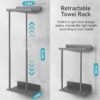 Livhil Wall Towel Rack for Rolled Towels, New Upgrade Towel Racks for Bathroom Wall Mounted, Bathroom Bar Towel Storage, Metal Bath Towel Holder for Folded Large Towel Washcloths, Black