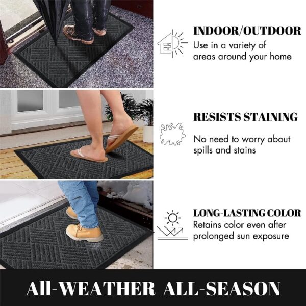 Front Door Mat Indoor and Outdoor Welcome Mat Rubber Backing Entrance Mat Easy Clean Patio Mat Heavy Duty Entryway Doormat for Front Back Doors, Laundry Rooms, Mudrooms 24''x35.4'' Brown