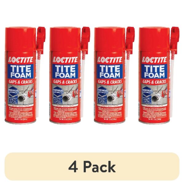(4 pack) Tite Foam Insulating Foam Sealant Gaps & Cracks, Pack of 1, White 12 oz Can