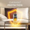 Outlet Plug-in Electric Space Heater, LCD Digital Screen, Up to 24 hour Timer - Silver