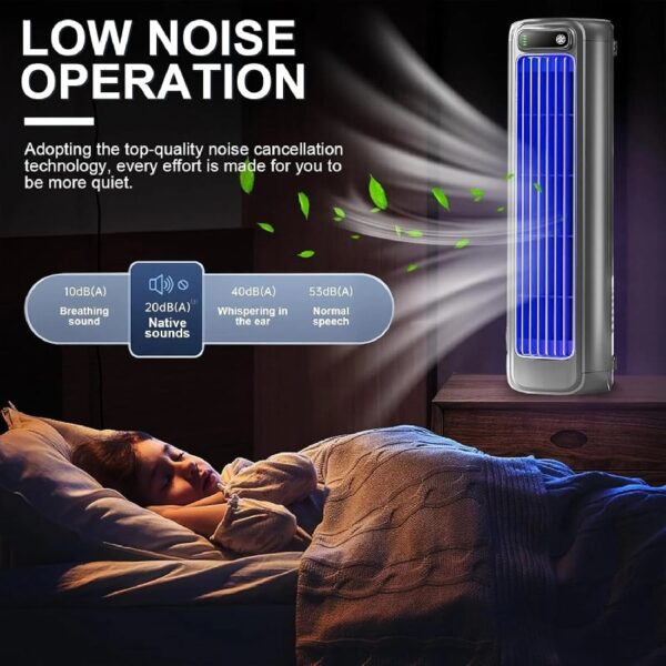 Cooling Ace Portable Air Conditioner, 2025 Energy Efficient Air Conditioner Cooling Fan Quiet, 3 Speeds & Led Touch Screen, Rechargeable, 24h Long-Lasting Battery Life (Gray)