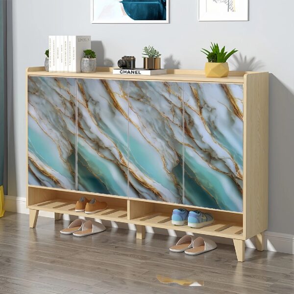 Light luxury imitation marble stickers for furniture renovation kitchen stove tabletop decoration high temperature resistance waterproof oil Peel And Stick wallpaper