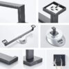 5-Piece Matte Black Bathroom Hardware Set - 304 Stainless Steel Bathroom Towel Holder Set