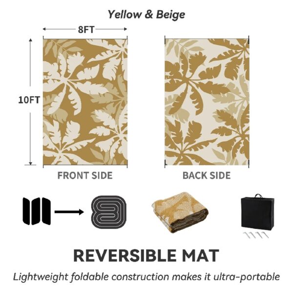 Outdoor Rug Carpet 5'x8' Waterproof Reversible Patio Rug Portable Indoor Outdoor Rug Plastic Straw Rug for Beach RV Camping Garden Picnic Deck Backyard Porch Decor Black