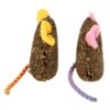(3 pack) SmartyKat Mousy Mayhem 2-Piece Compressed Catnip Mice Cat Toys, Pink & Orange