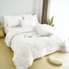 8 PCS Modern Comforter Set with Sheets All Season Bed in a Bag, Black, Queen Size