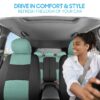PolyPro Car Seat Covers Full Set in Charcoal on Black – Front and Rear Split Bench for Cars, Easy to Install Cover Set, Accessories Auto Trucks Van SUV