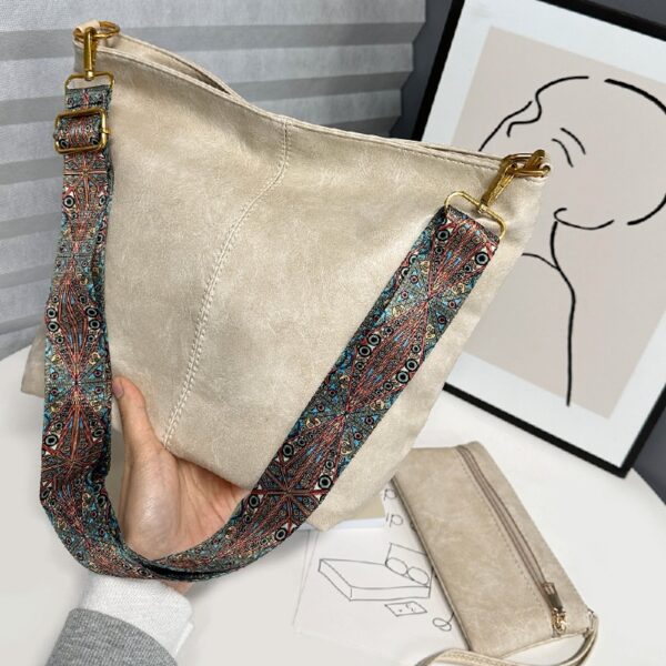 Hobo Bags for Women Crossbody Handbags Guitar Strap Shoulder Bucket Bag Vegan Leather Purse Trendy Boho Tote Purses