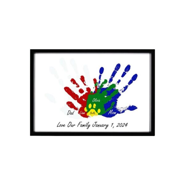 Family Handprint Kit, Handprint Art Craft DIY Kit, Baby Hand print Gift for New Moms, Parents, Grandparents, 6 Safe, Non-Toxic Paints, Ideal for Mother's Day, Father's Day, Anniversary & More