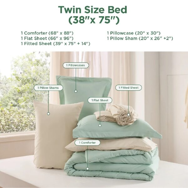 King Size Comforter Set Burnt Orange, 7 Pieces Lightweight King Bedding Sets Boho with Comforter, Sheets, Pillowcases & Shams