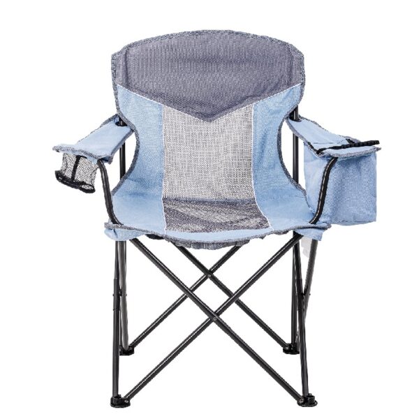 Adult Oversized Mesh Camp Chair with Cooler, Green & Gray
