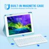Keyboard Case for iPad 9th/8th/7th Gen 10.2 inch, iPad Air 3rd, Pro 10.5 - Colorful Backlite Keyboard, 360 Rotatable Detachable Magnetic Protective Cover, Pencil Holder, Auto Sleep/Wake