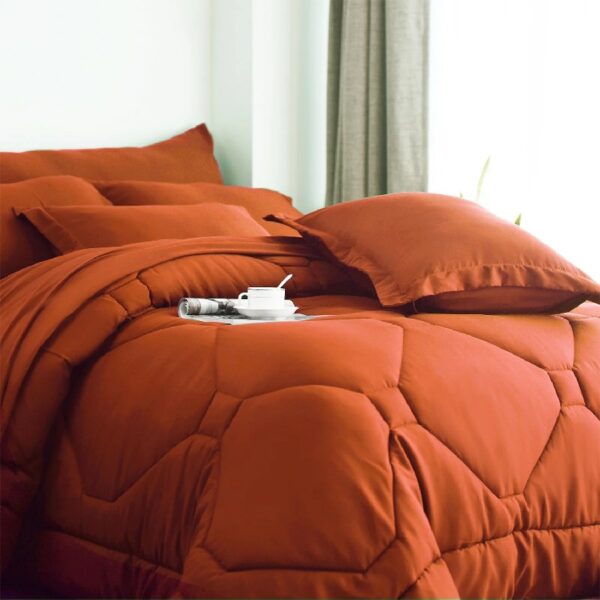 8 PCS Modern Comforter Set with Sheets All Season Bed in a Bag, Black, Queen Size