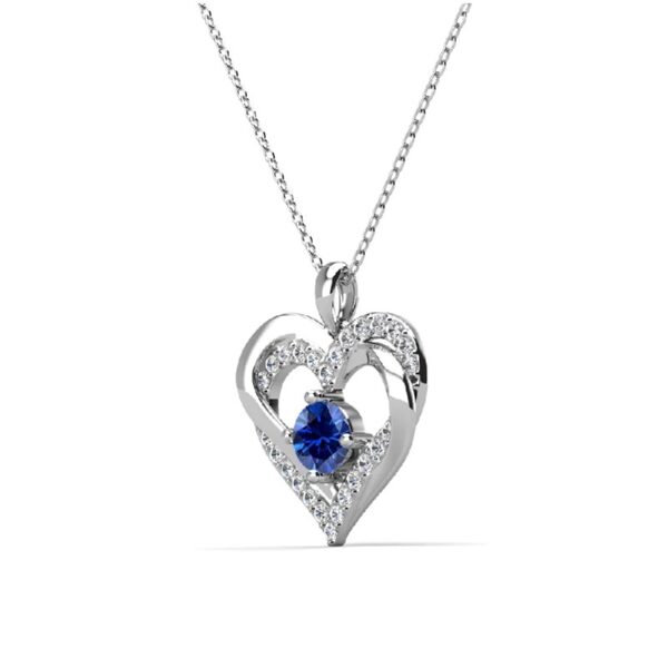 Forever March Birthstone 18k White Gold Plated Women's Necklace, Swarovski Crystals