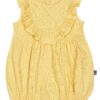 By Gerber Baby Girl Bubble Romper with Flutter Sleeves, Sizes 0/3 Months - 24 Months