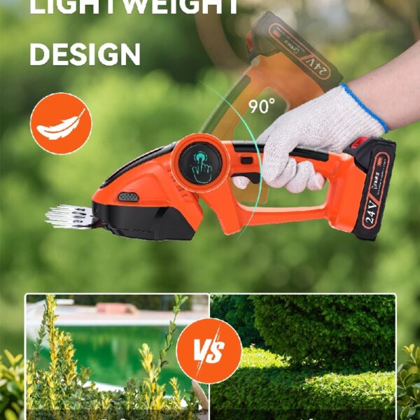 Cordless Hedge Trimmer, 3 in 1 Handheld Electric Grass Trimmer , Trimmer for Bush,Tree, Garden, Patio and Lawn