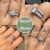 1 Carat Wedding Ring Sets Infinity Band Princess Sterling Silver Rings for Women CZ Size 7