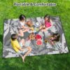 Outdoor Rug Carpet 5'x8' Waterproof Reversible Patio Rug Portable Indoor Outdoor Rug Plastic Straw Rug for Beach RV Camping Garden Picnic Deck Backyard Porch Decor Black