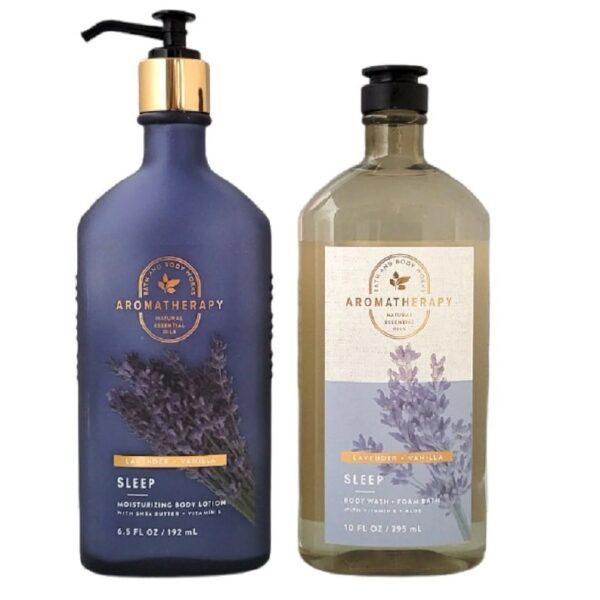 Lavender Vanilla Sleep Aromatherapy Set Body Lotion & Body Wash