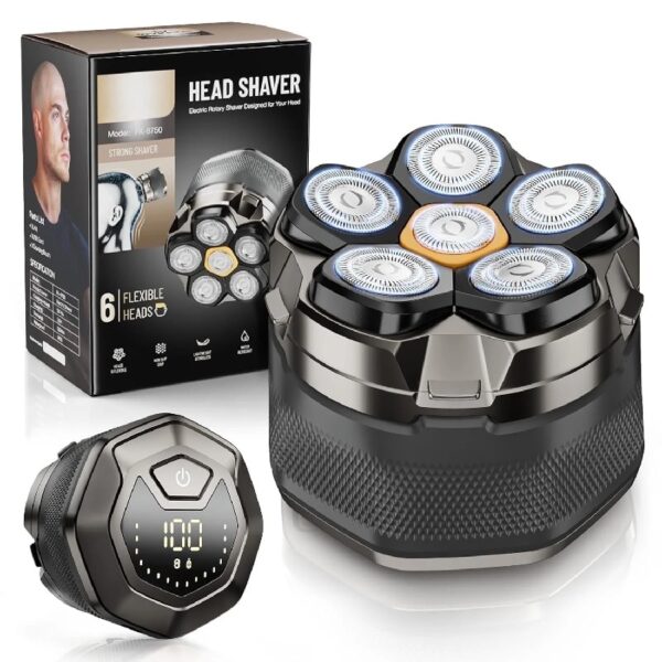 Head Shaver for Bald Men, Magnetic Electric Razor for Men, IPX7 Waterproof Rechargeable Shaver