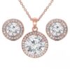 Cate & Chloe Mariah 18k Rose Gold Plated Jewelry Set with Simulated Diamond Crystals for Women