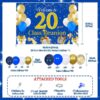 20th Year Class Reunion Party Decoration,Blue and Gold Balloon Arch,Blue and Gold 50th Anniversary Class Reunion Theme Backdrop Balloon Garland Kit