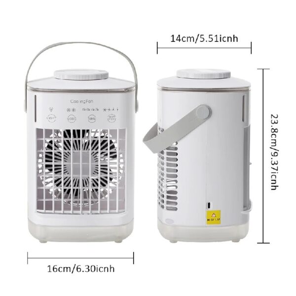 Mini Portable Air Conditioner, Evaporative Air Cooler,Personal Air Cooling Fan and Humidifier with 4 Speeds 7 Colors for Room & Office Desk Outdoors Travel, White