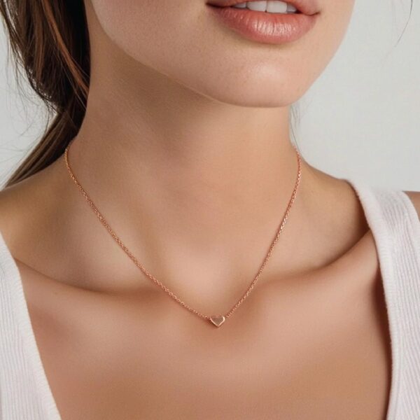 Dainty Heart Necklace Sterling Silver Charm Necklace Pendant Jewelry Gift for Women Mom