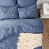 Dorm Bedding Twin Comforter Set - 5 Pieces Pintuck Bed in A Bag with Comforters, Sheets, Pillowcases & Shams