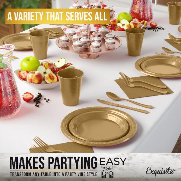 Exquisite 350 Piece Easter Plastic Disposable Party Plates & Dinnerware Combo Set
