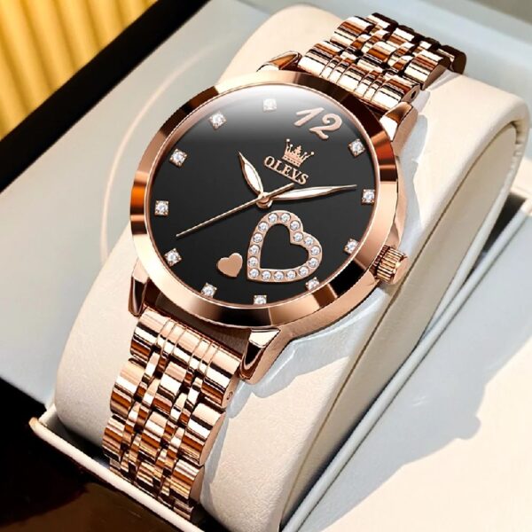 Women Watch Fashion Rose Gold Diamond Analog Quartz Female Watch for Women Luxury Dress Ladies Stainless Steel Luminous Waterproof Date Wrist Watches Green Dial