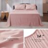Dorm Bedding Twin Comforter Set - 5 Pieces Pintuck Bed in A Bag with Comforters, Sheets, Pillowcases & Shams