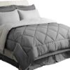 Light Purple Queen Comforter Set - 7 Pieces Reversible Queen Bed in a Bag, Queen Bed Set Light Purple and Grey with Comforters, Sheets, Pillowcases & Shams