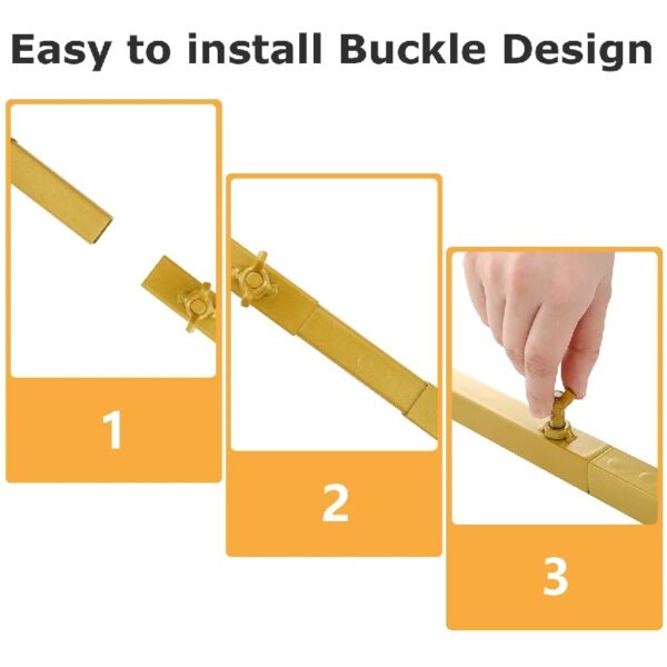 Garfans 6.6FT Wedding Arch For Ceremony Balloon Arch Stand with 4 Pedestal Nails Metal Arch Backdrop Stand for Parties Birthday Wedding Square Background Stand Garden Arch Gold