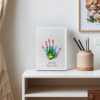 Family Handprint Kit, Handprint Art Craft DIY Kit, Baby Hand print Gift for New Moms, Parents, Grandparents, 6 Safe, Non-Toxic Paints, Ideal for Mother's Day, Father's Day, Anniversary & More