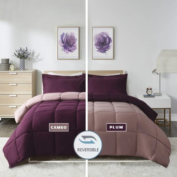 Light Weight Down Alternative Comforter Set, Queen, Green, Reversible