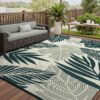 Outdoor Rug Carpet 5'x8' Waterproof Reversible Patio Rug Portable Indoor Outdoor Rug Plastic Straw Rug for Beach RV Camping Garden Picnic Deck Backyard Porch Decor Black