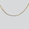 14kt Gold Chain Necklace, Figaro Chain Cross Necklaces for Women and Men, Best Christmas Gift for, Her, Him - 14kt Bonded Gold Jewelry by