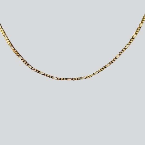 14kt Gold Chain Necklace, Figaro Chain Cross Necklaces for Women and Men, Best Christmas Gift for, Her, Him - 14kt Bonded Gold Jewelry by