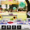 Exquisite 350 Piece Easter Plastic Disposable Party Plates & Dinnerware Combo Set