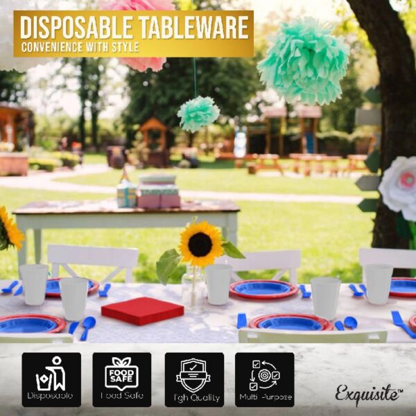 Exquisite 350 Piece Easter Plastic Disposable Party Plates & Dinnerware Combo Set