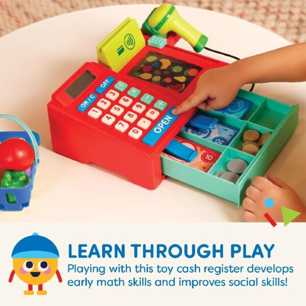 Ring It Up Register Cashier Plastic Set with 35pcs Calculator, Toddler and Preschool Toys