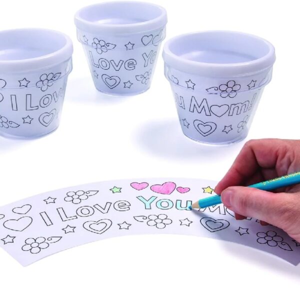 Color Your Own Flower Pos - Mother's Day, Mom Gifts - Great for Class Packs and Art Projecs for Camp and After School Activities