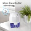 1 Pint Portable Dehumidifier Ultra Quiet 17oz Dehumidifier for Rooms up to 215 sqft, Closet