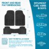M783 DuraChannel Heavy Duty Rubber Car Floor Mats Liner for Auto - All Weather 3 Piece Set Front & Rear, Fits Car Truck SUV Van, Universal Trim to Fit