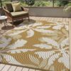 Outdoor Rug Carpet 5'x8' Waterproof Reversible Patio Rug Portable Indoor Outdoor Rug Plastic Straw Rug for Beach RV Camping Garden Picnic Deck Backyard Porch Decor Black