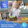 Rockin’ Record Player Musical Toy with Turntable & 5 Records for Toddler Pretend Play